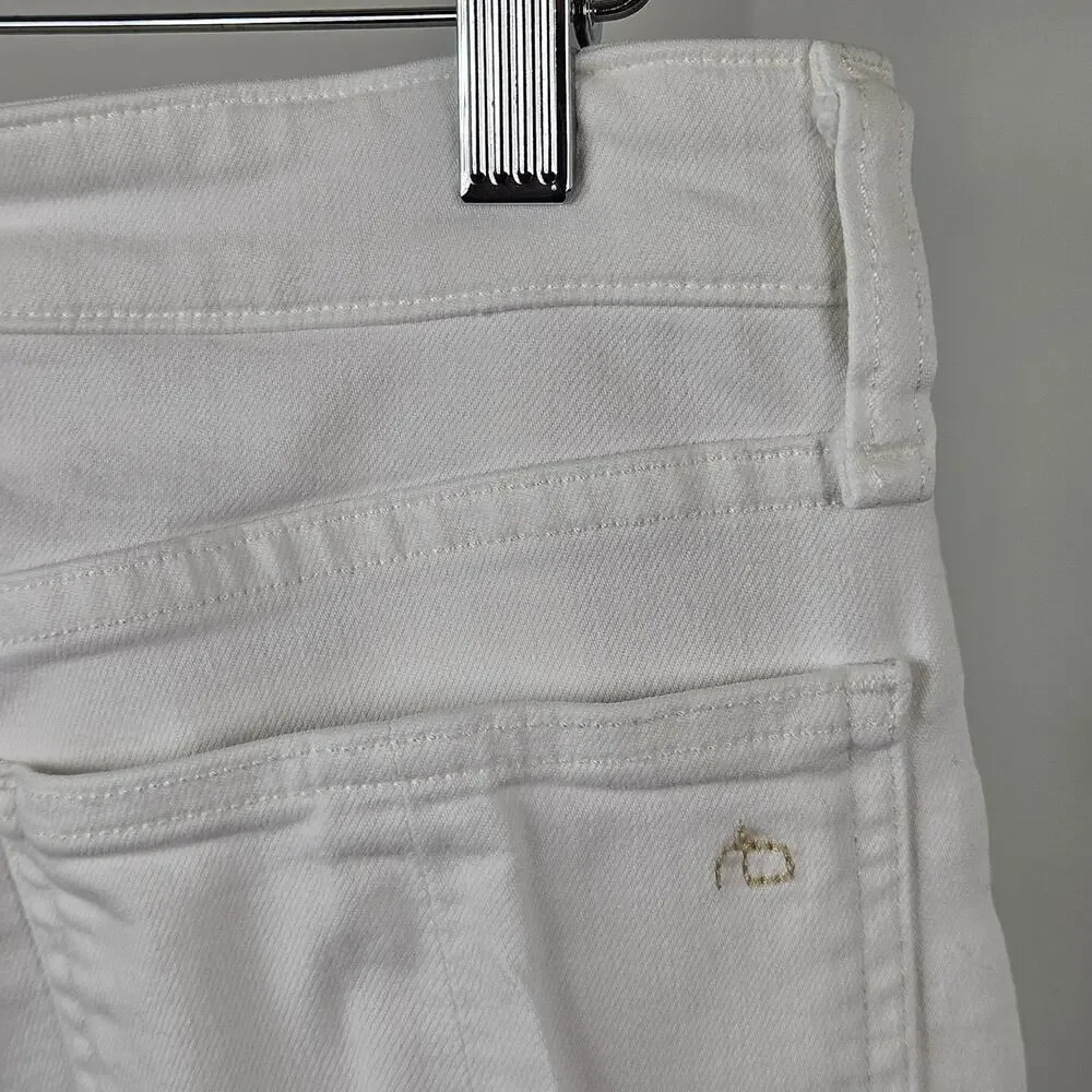 Rag and‎ Bone White Denim Skinny Jeans High Rise Ankle | Womens 28 | MINOR FLAWS